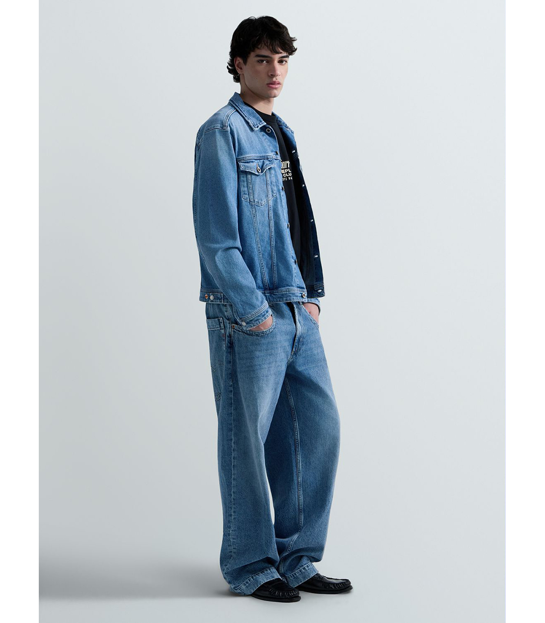 バギーフィットFERYSインディゴコットンデニム 詳細画像 ブルー 4